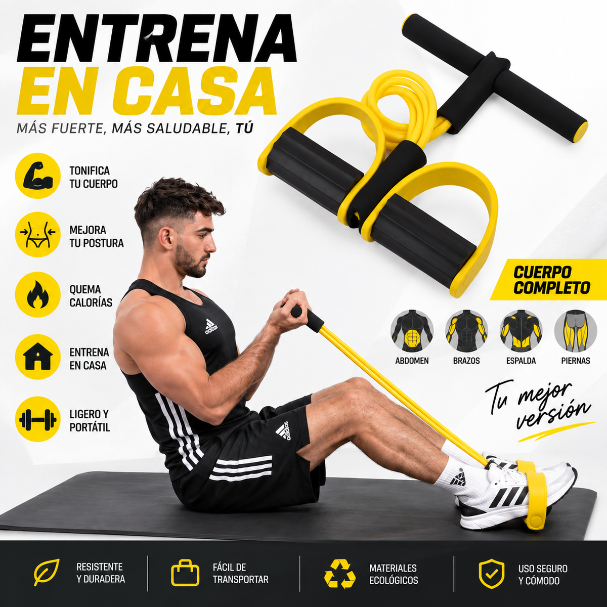 Ejercitador Multifuncional con Bandas de Resistencia para Entrenamiento en Casa - Latyce