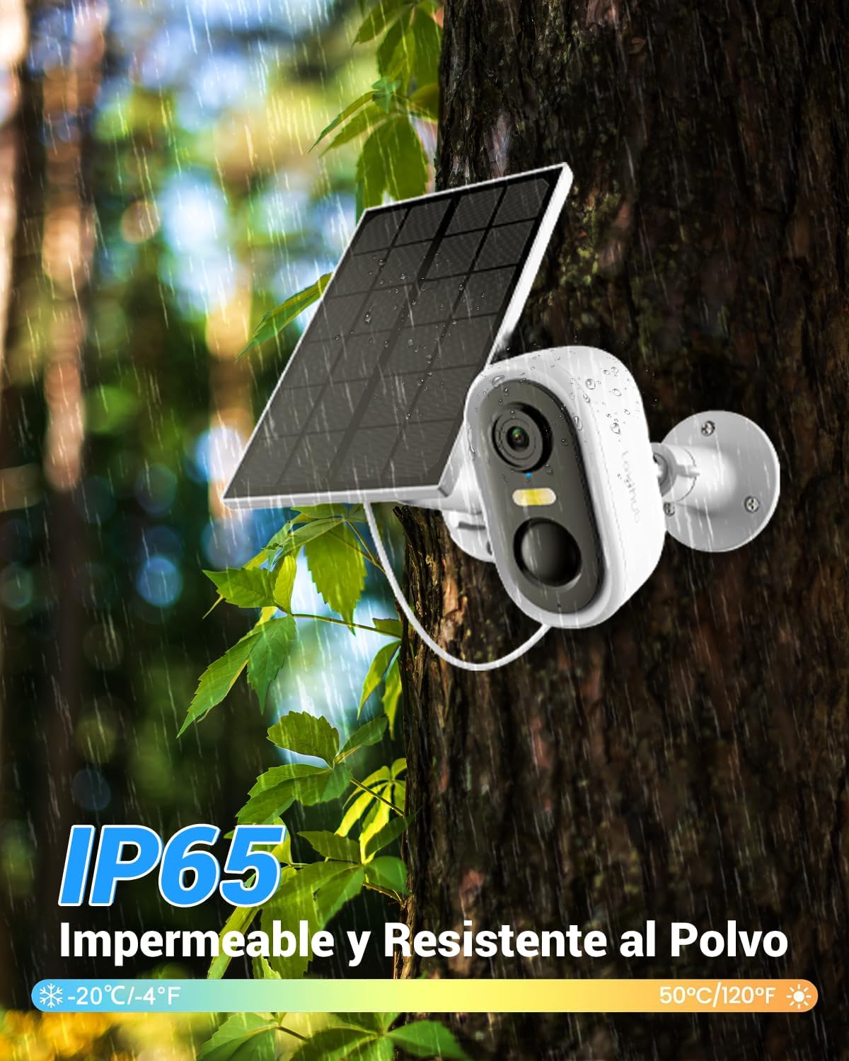 LAXIHUB Cámara Seguridad Exterior Solar Inalámbrica WiFi 3MP 2K