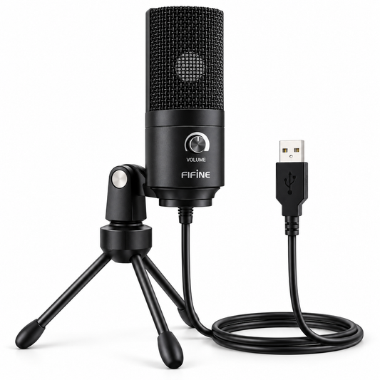 FIFINE K669 Micrófono de Condensador USB para PC, Podcast, Streaming y Grabación - Latyce