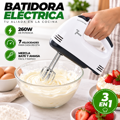 Batidora Eléctrica 7 Velocidades 260W 3 en 1 para Cocina - Latyce