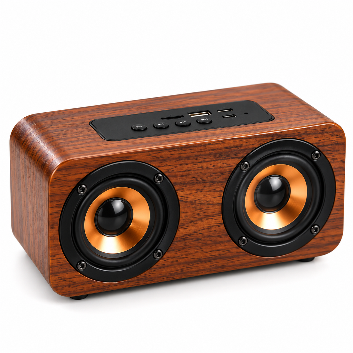 Bocina Bluetooth KTS-1612 Portátil | Diseño Madera | USB, Micro SD y AUX - Latyce